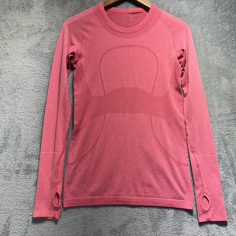 Lululemon Shirt Womens 6 Pink Long Sleeve Swiftly Tech Running Top Thumbhole